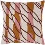 Judy Ross Textiles Hand-Embroidered Chain Stitch Passage Throw Pillow oyster/dusty pink/amber/sierra